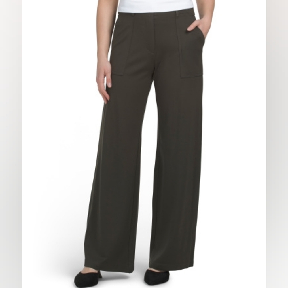Max Studio London Women's Mid Rise Wide-Leg Black Pants
